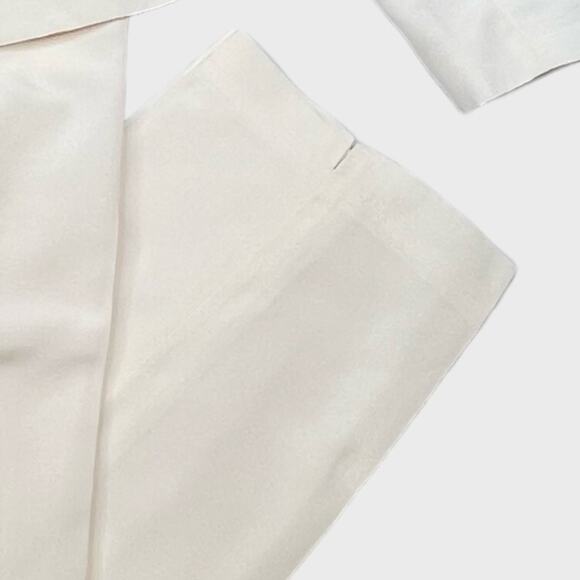 Ann Taylor Pant Suit Set Size 12 Silk Cotton Blend Ivory Lined - Picture 8 of 14